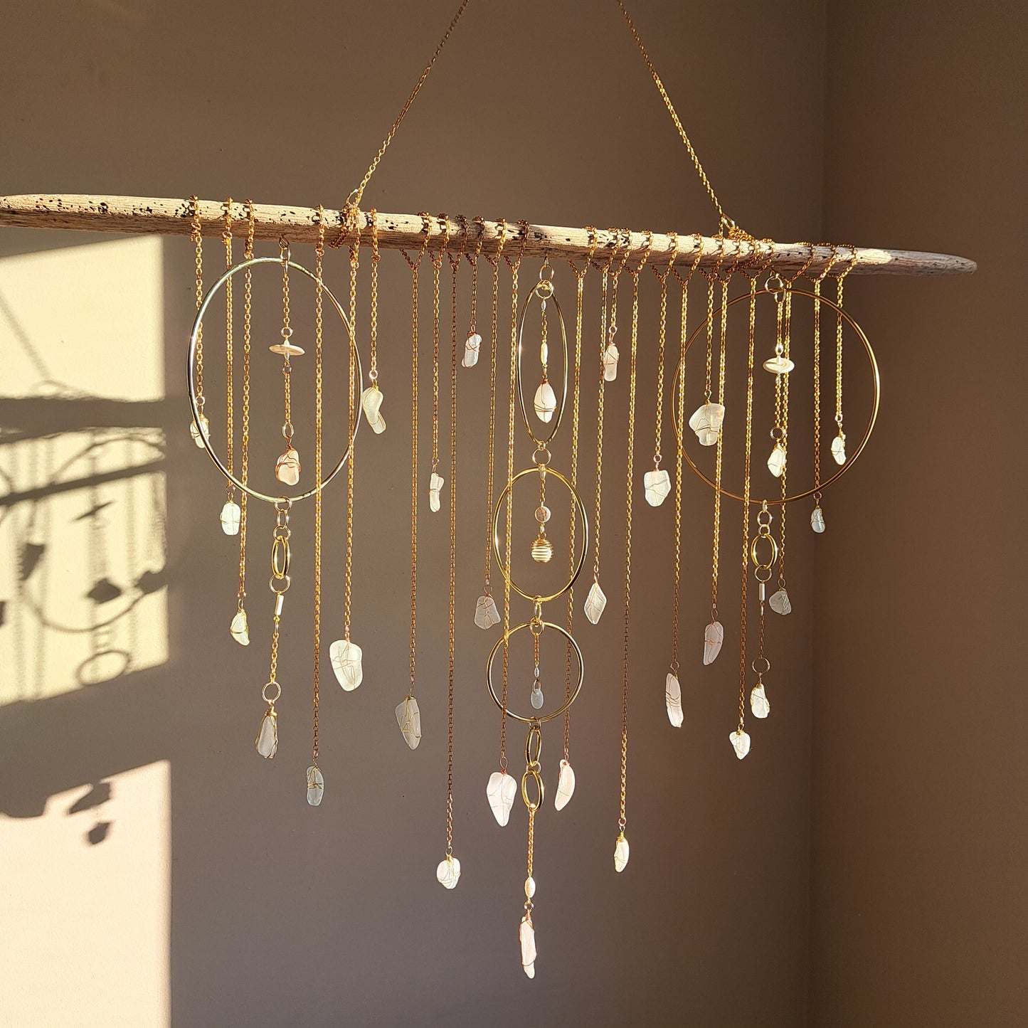 Gilded Tides - Sea Glass Suncatcher