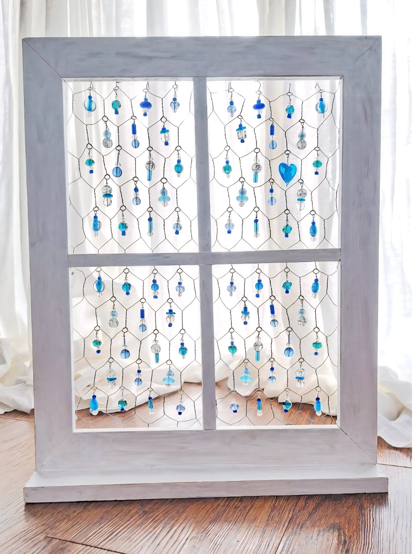 The Sea Maidens Heart - Crystal & Glass Bead Suncatcher