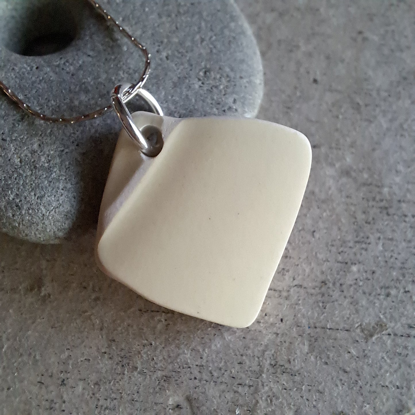 Drifted Daisy - Sea Pottery Pendant