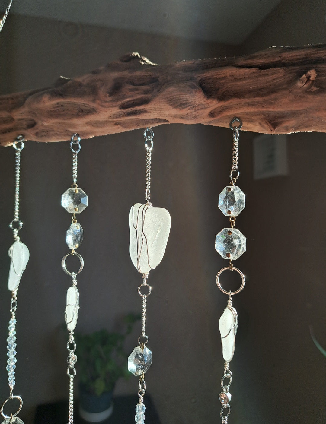 Silver Siren - Sea Glass & Crystal Suncatcher
