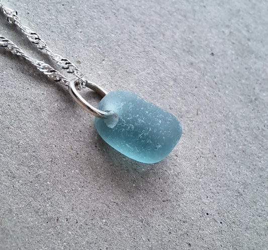 Caribbean Blue - Sea Glass Necklace