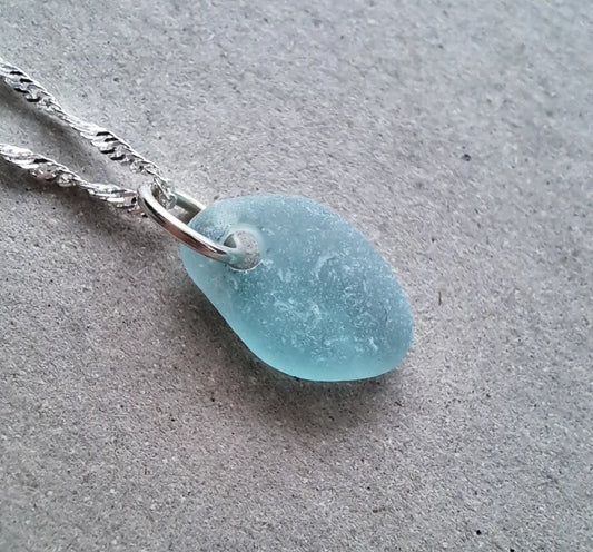 Aquamarine - Sea Glass Necklace