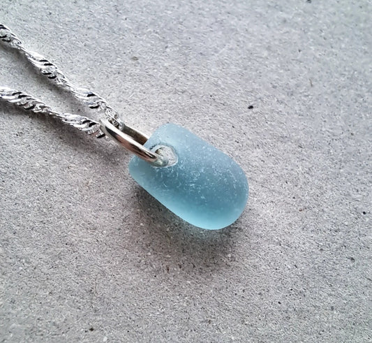 Caribbean Blue - Sea Glass Necklace