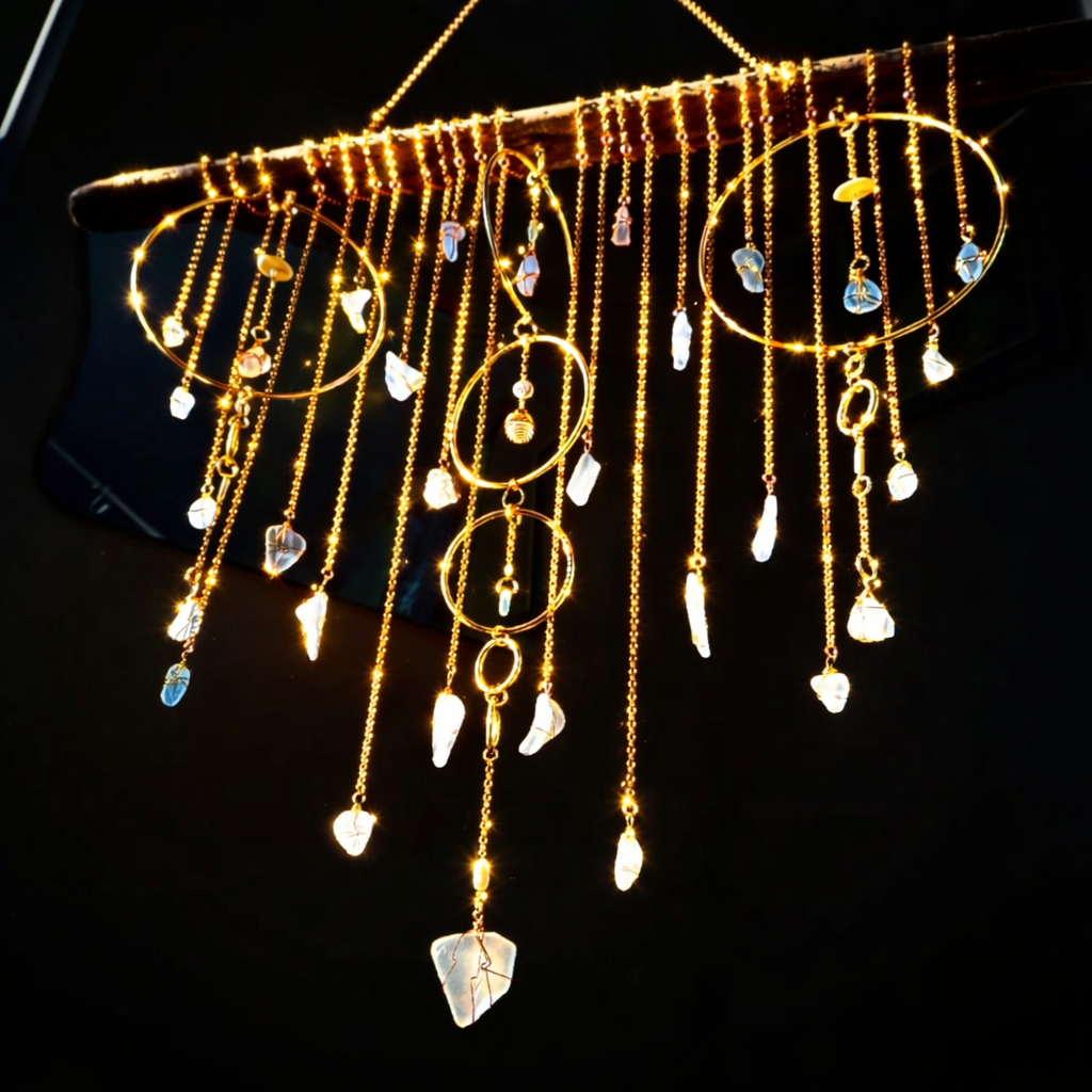 Gilded Tides - Sea Glass Suncatcher