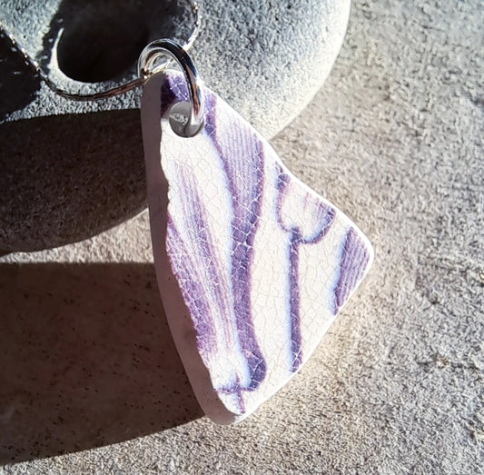 Vibrant Violet - Sea Pottery Pendant