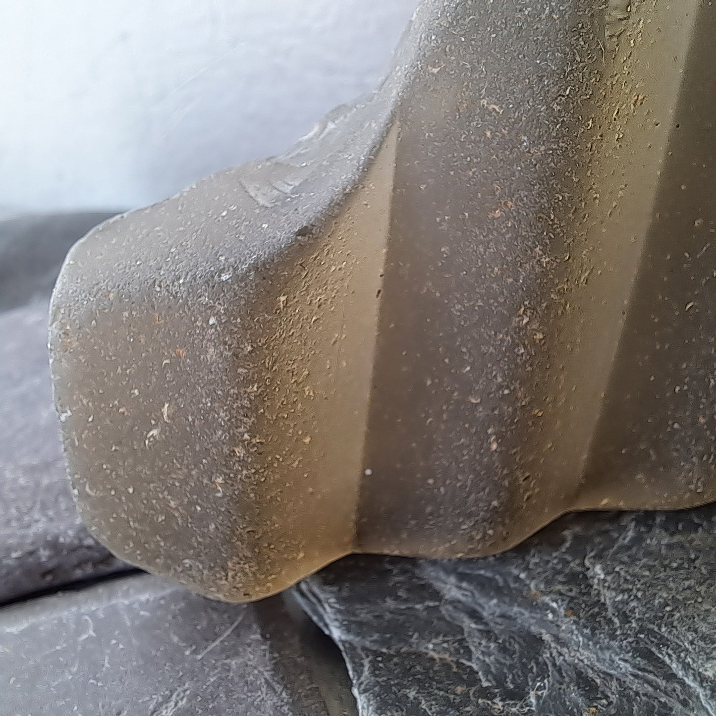 Large Smokey Grey-Tan Glass Shard with Distinctive Ridges