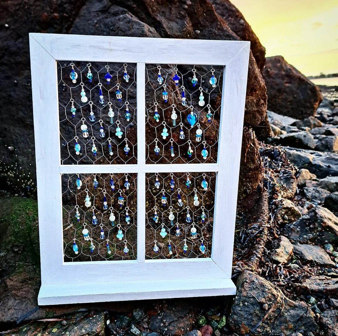 The Sea Maidens Heart - Crystal & Glass Bead Suncatcher