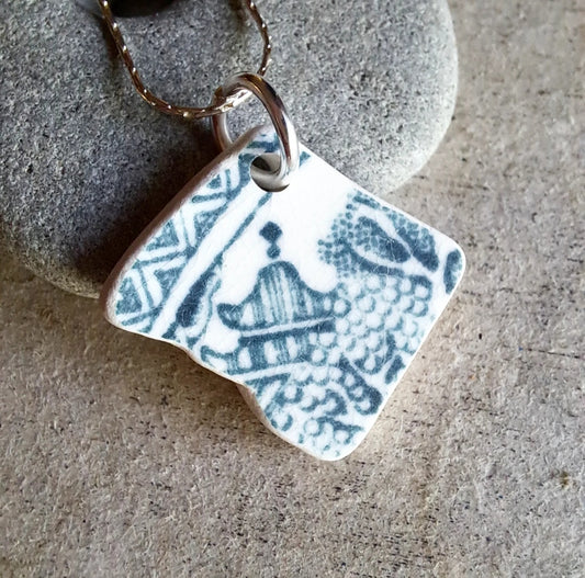 Teal Temple - Sea Pottery Pendant