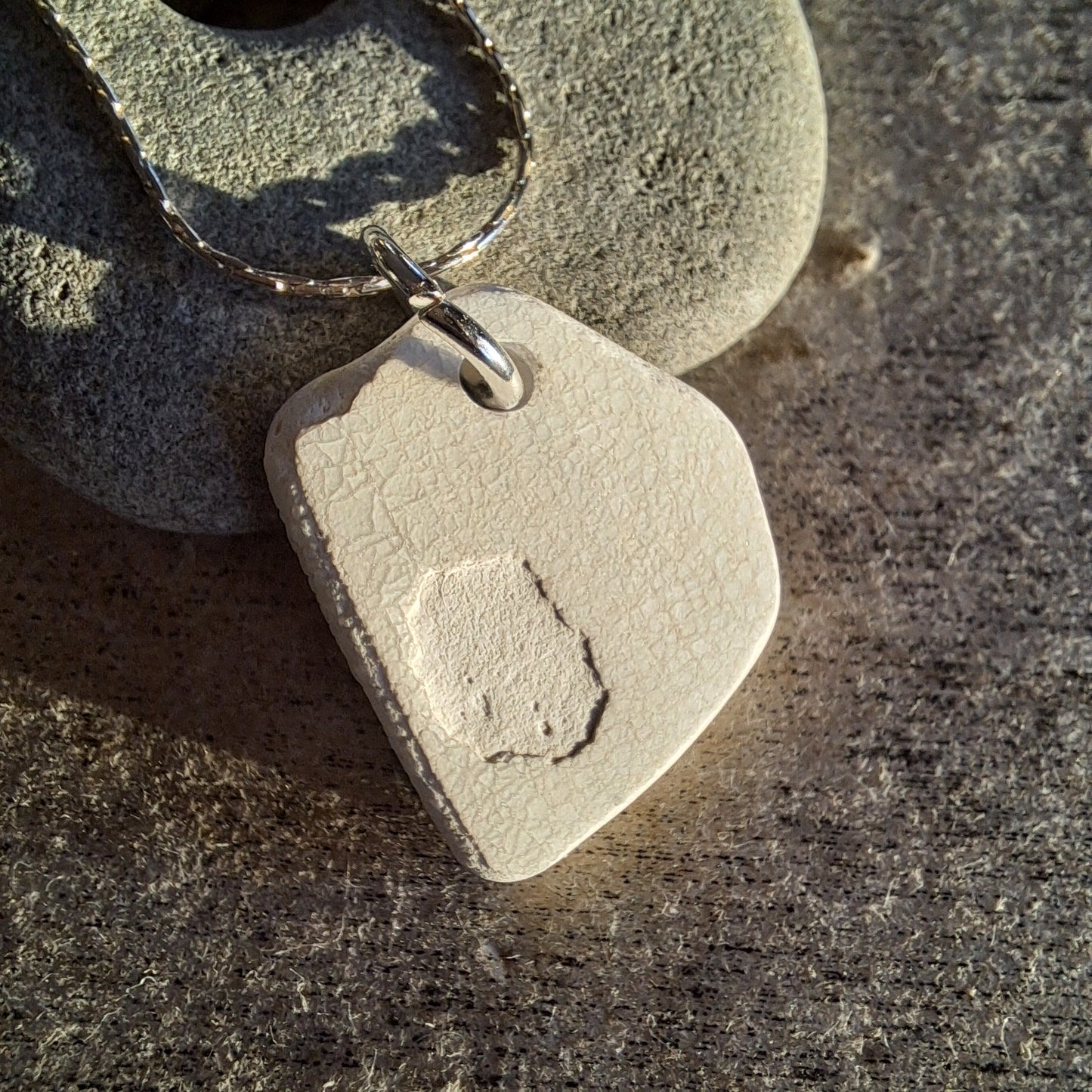 Black Blooms - Sea Pottery Pendant