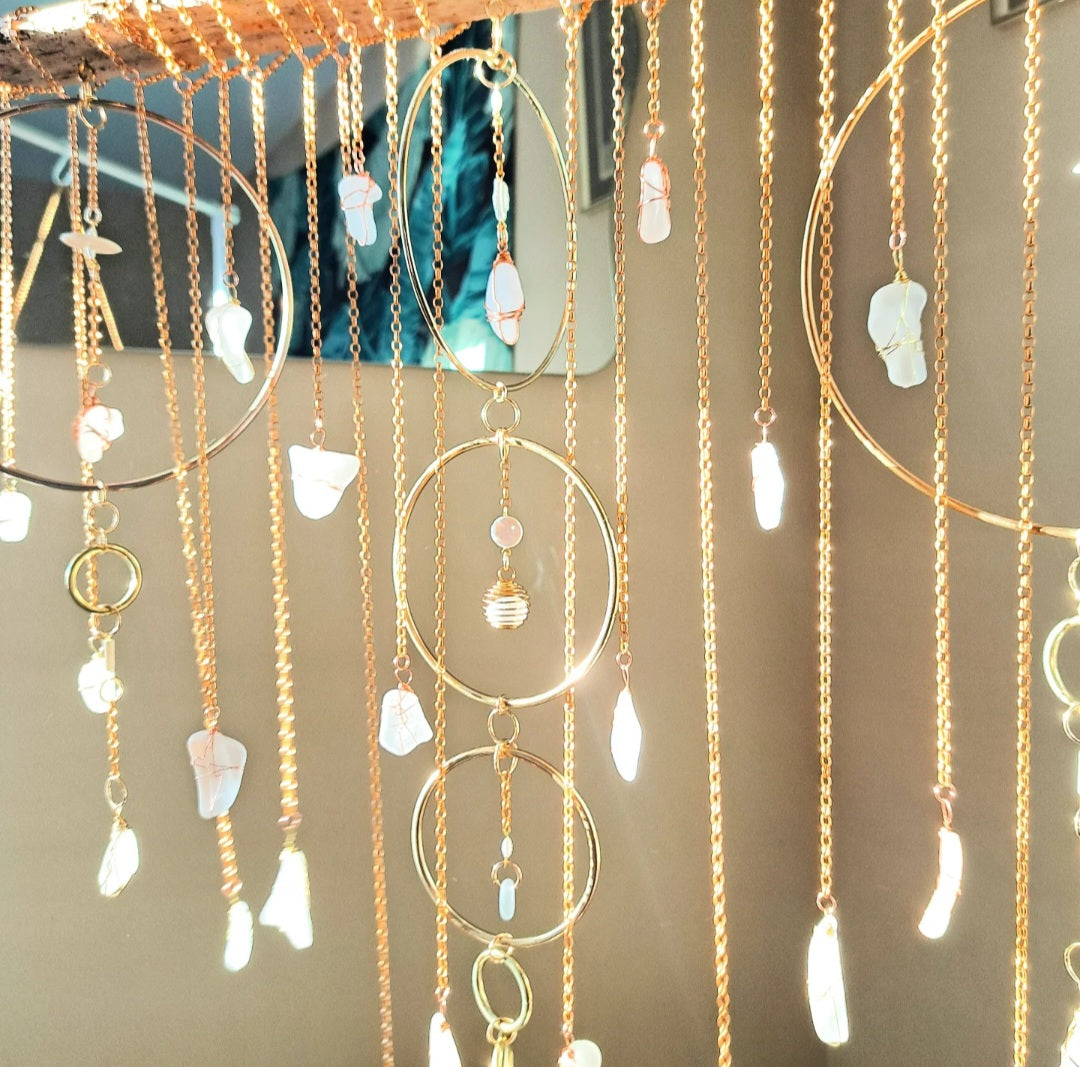 Gilded Tides - Sea Glass Suncatcher