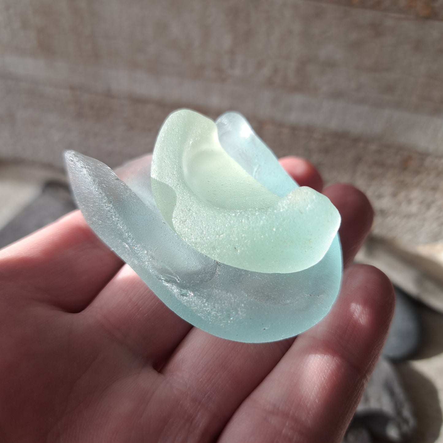 Rare Medicine Bottle Bottoms - Aqua & Sea Foam Duo