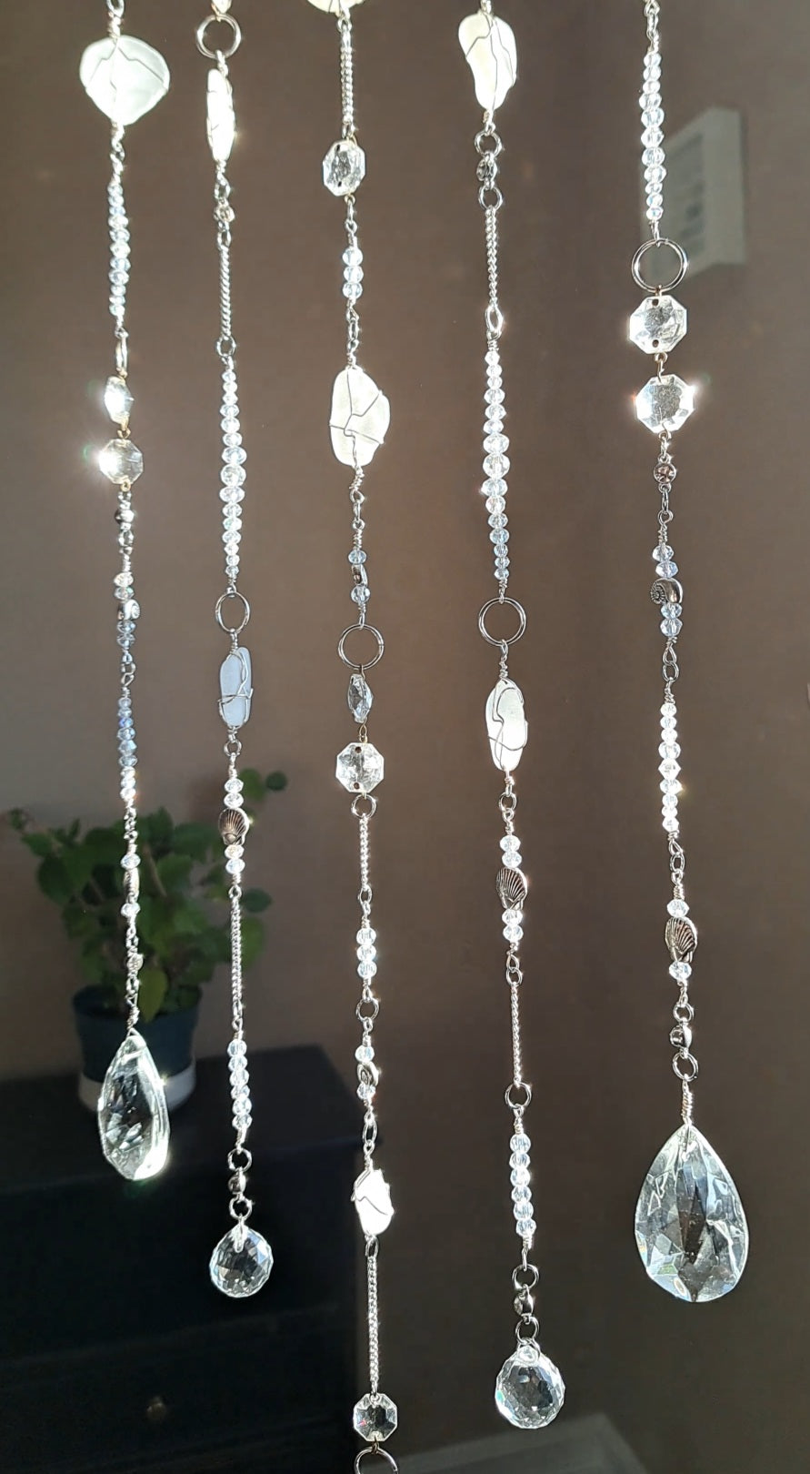 Silver Siren - Sea Glass & Crystal Suncatcher