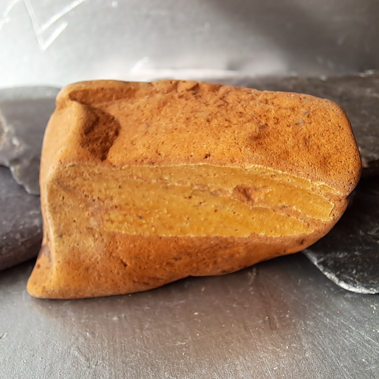 Chunky Ceramic Fragment with Ancient Carving Texture