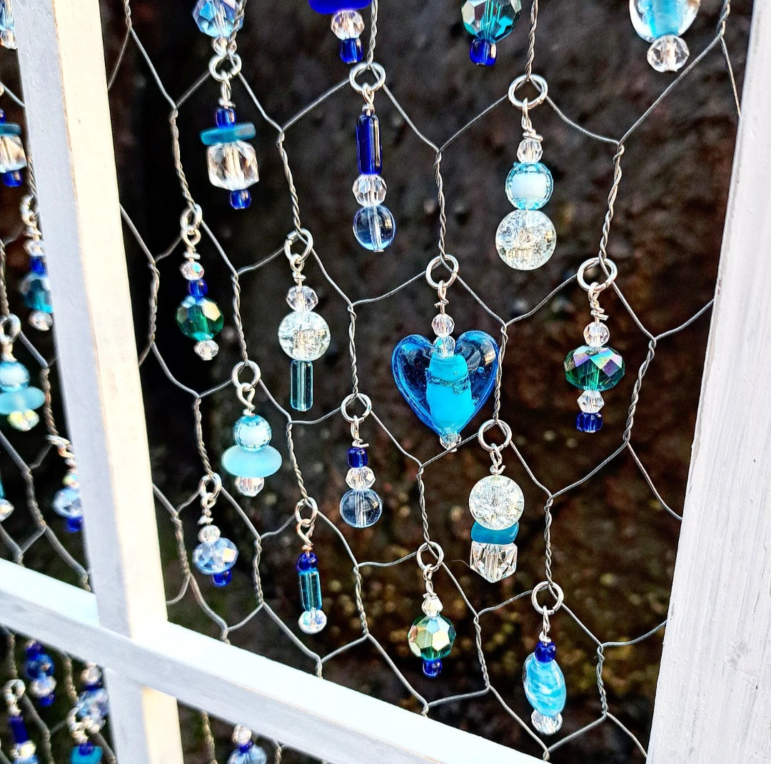 The Sea Maidens Heart - Crystal & Glass Bead Suncatcher