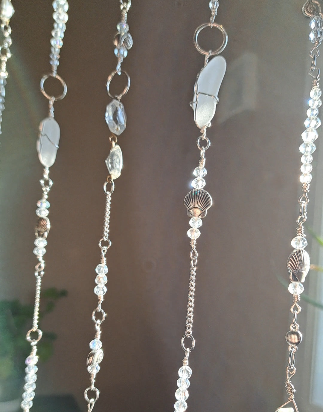 Silver Siren - Sea Glass & Crystal Suncatcher