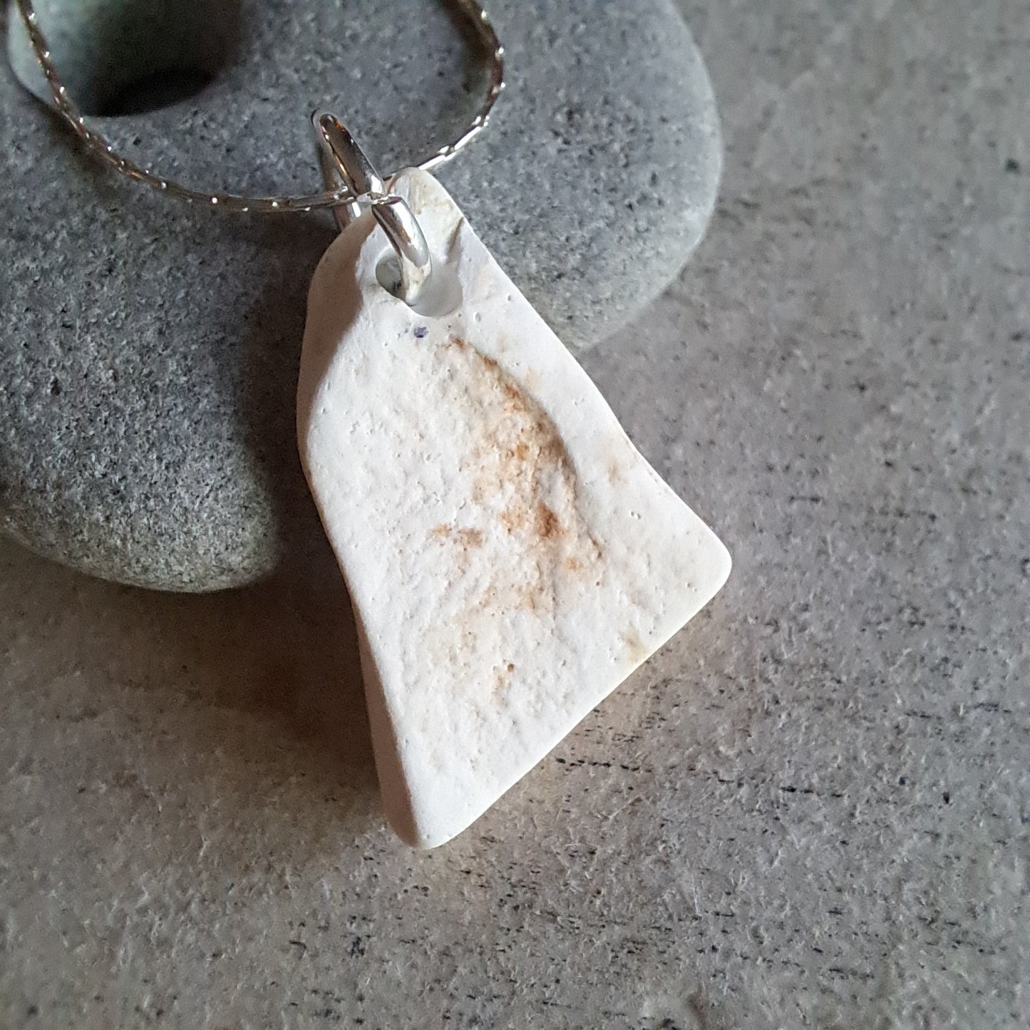 Peekaboo Peony - Sea Pottery Pendant