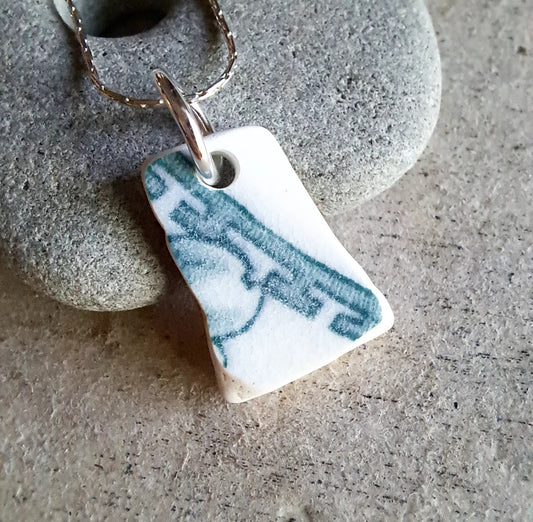 Greek Key - Sea Pottery Pendant
