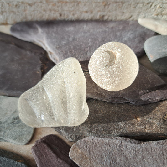 Crystal Duo - Antique Crystal Knob & Embossed Chunky