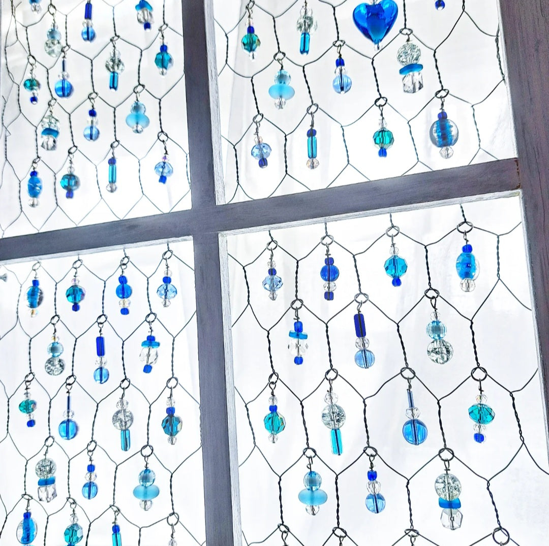 The Sea Maidens Heart - Crystal & Glass Bead Suncatcher