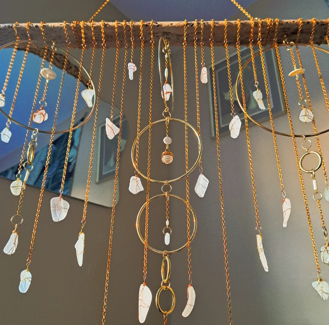 Gilded Tides - Sea Glass Suncatcher