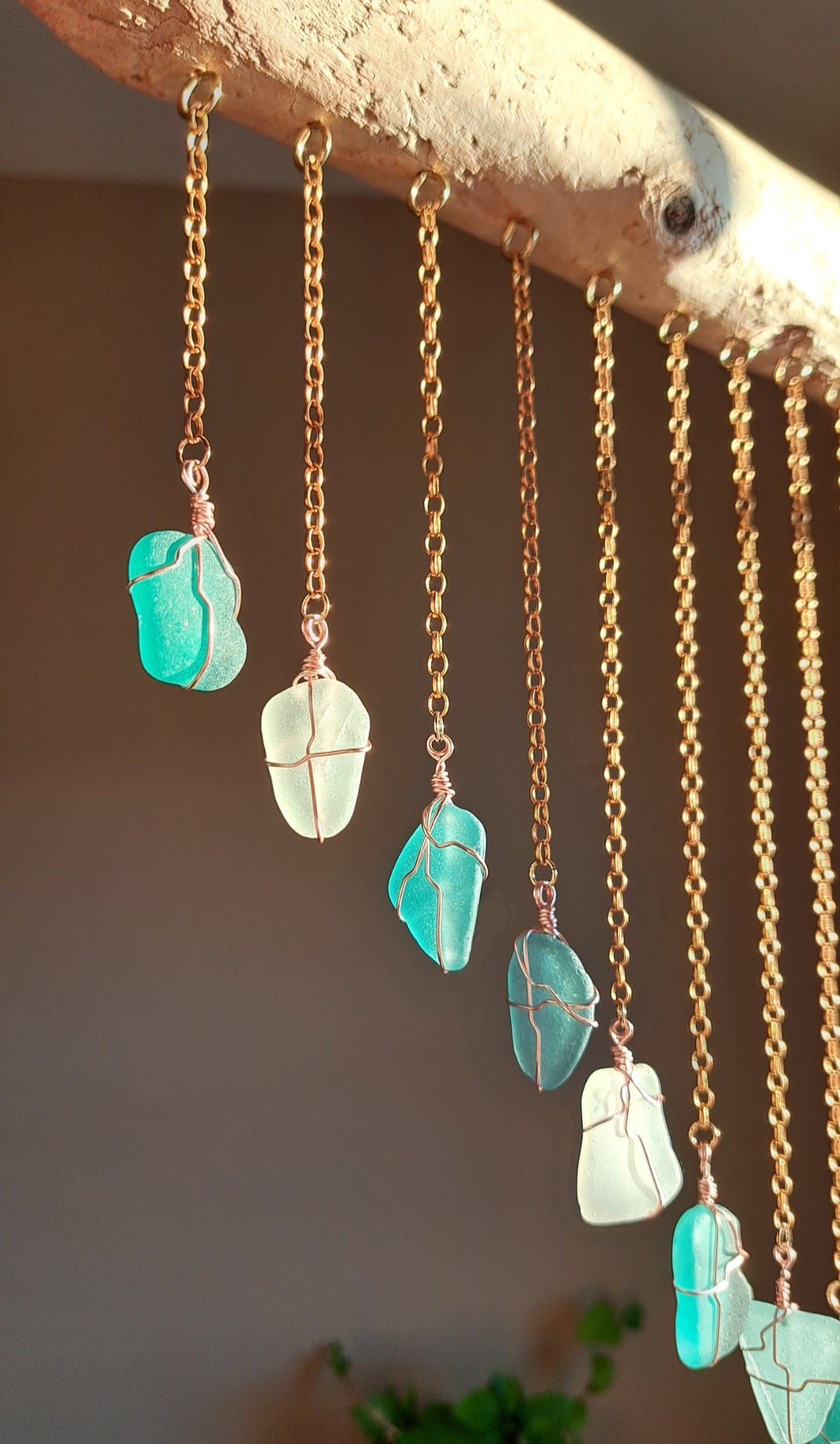Caribbean Cascade - Sea Glass Suncatcher